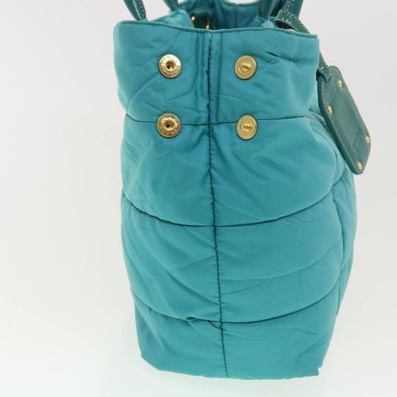 PRADA Quilted Hand Bag Nylon 2way Turquoise Blue Auth 40351 - Picture 4 of 16